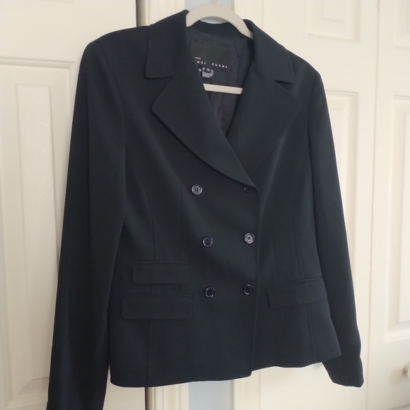 Yansi Fugel Classic Doubleo Breasted Black Blazer Jacket 10 - Picture 11 of 15